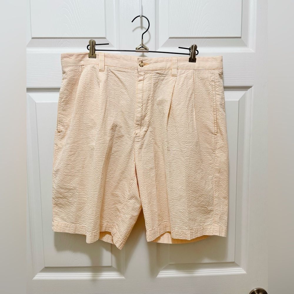 Dockers Mens Shorts Casual Stripes Size 36 Orange White